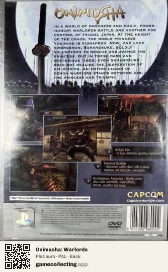 Onimusha: Warlords PlayStation 2, PAL box back