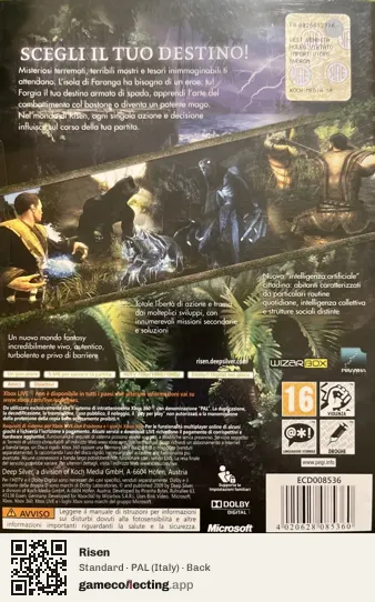 Risen Xbox 360, Italy box back