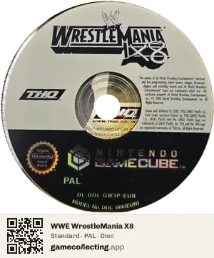 WWE WrestleMania X8 Nintendo GameCube, PAL disc