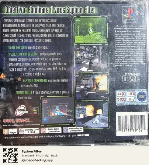Syphon Filter PlayStation, Italy box back