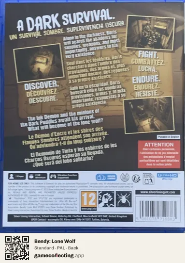 Bendy: Lone Wolf PlayStation 5, PAL box back