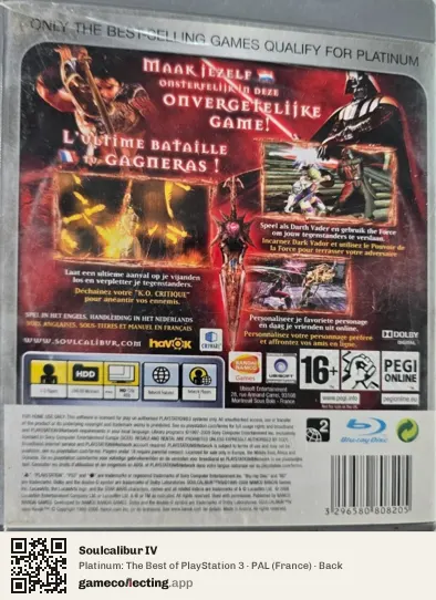 Soulcalibur IV PlayStation 3, France box back