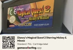 Disney's Magical Quest 2 Starring Mickey & Minnie Game Boy Advance, PAL cartridge label
