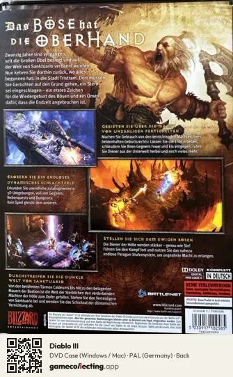 Diablo III Computer, Germany box back