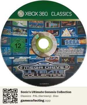Sonic's Ultimate Genesis Collection Xbox 360, PAL disc