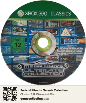 Sonic's Ultimate Genesis Collection Xbox 360, PAL disc
