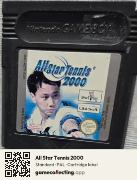 All Star Tennis 2000 Game Boy Color, PAL cartridge label