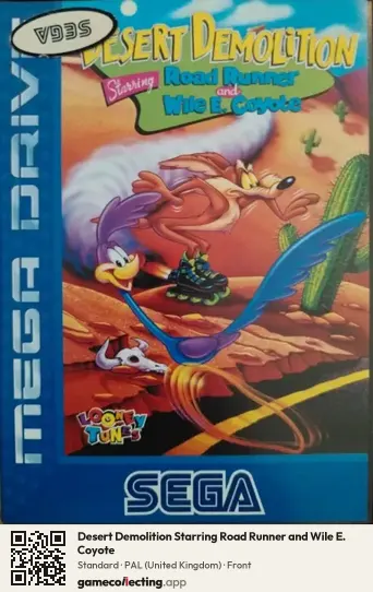 Desert Demolition Starring Road Runner and Wile E. Coyote Sega Mega Drive / Genesis, United Kingdom box front