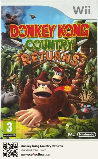 Donkey Kong Country Returns Nintendo Wii, PAL box front