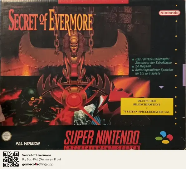 Secret of Evermore Super Nintendo Entertainment System, Germany box front
