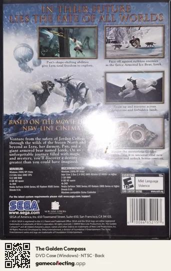 The Golden Compass Computer, NTSC box back