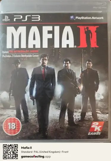 Mafia II PlayStation 3, United Kingdom box front