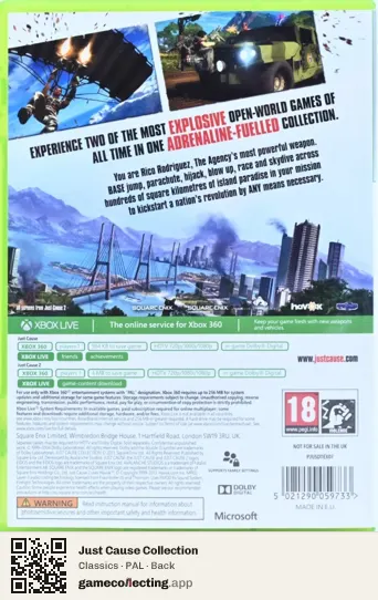 Just Cause Collection Xbox 360, PAL box back