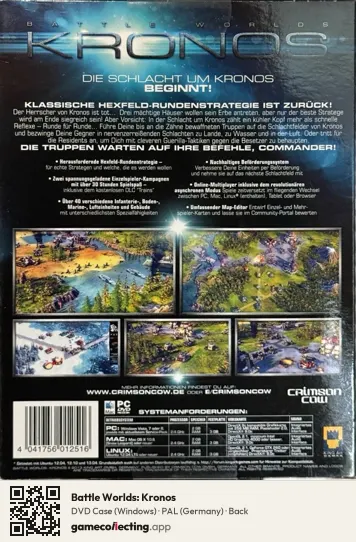 Battle Worlds: Kronos Computer, Germany box back