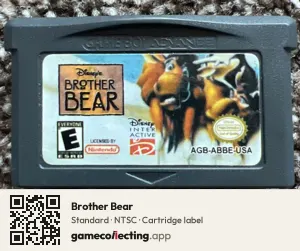Brother Bear Game Boy Advance, NTSC cartridge label