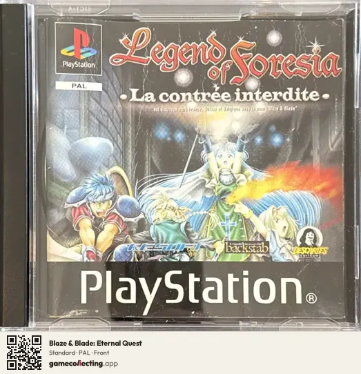 Blaze & Blade: Eternal Quest PlayStation, PAL box front
