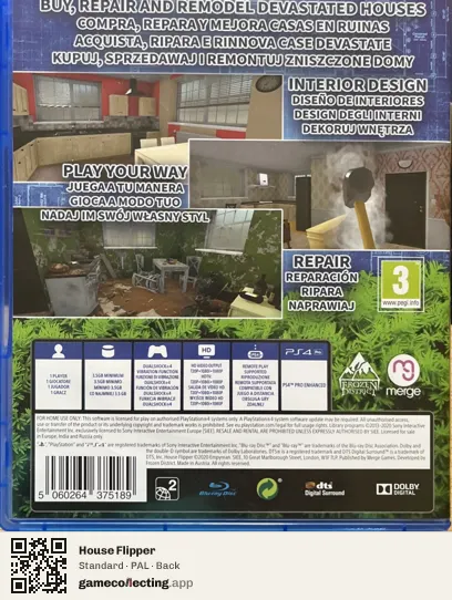 House Flipper PlayStation 4, PAL box back