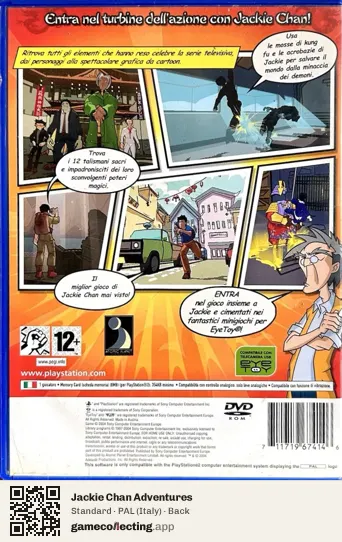 Jackie Chan Adventures PlayStation 2, Italy box back