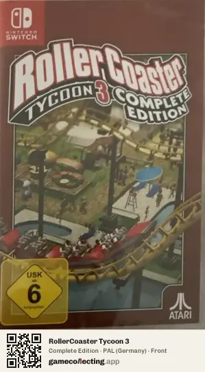 RollerCoaster Tycoon 3 Nintendo Switch, Germany box front