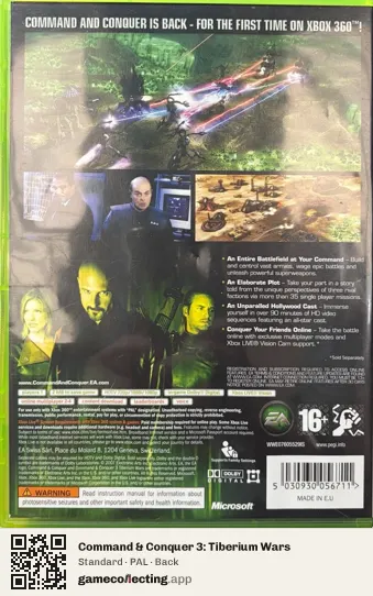 Command & Conquer 3: Tiberium Wars Xbox 360, PAL box back