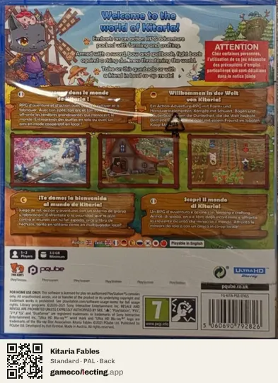 Kitaria Fables PlayStation 5, PAL box back