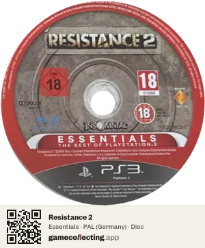Resistance 2 PlayStation 3, PAL disc