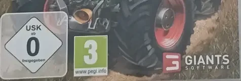 Farming Simulator 17, the USK square on its front