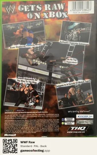 WWF Raw Xbox, PAL box back