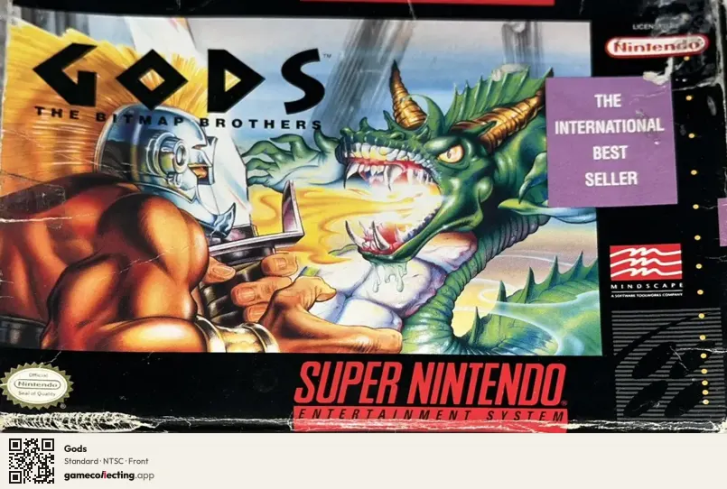 Gods Super Nintendo Entertainment System, NTSC box front
