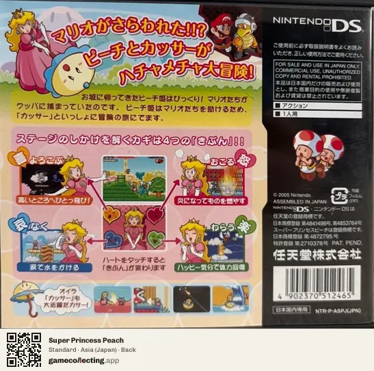 Super Princess Peach Nintendo DS, Japan box back
