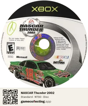 NASCAR Thunder 2002 Xbox, NTSC disc