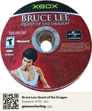 Bruce Lee: Quest of the Dragon Xbox, NTSC disc