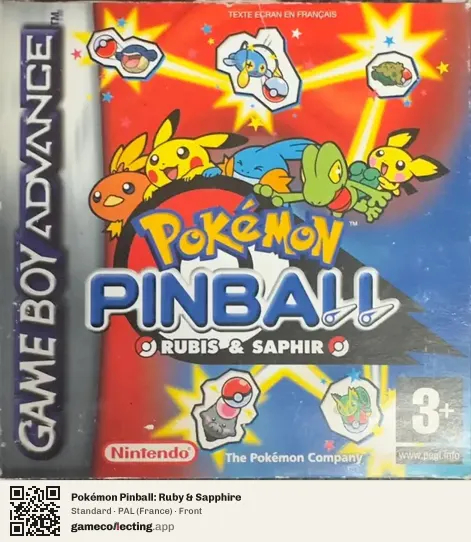 Pokémon Pinball: Ruby & Sapphire Game Boy Advance, France box front