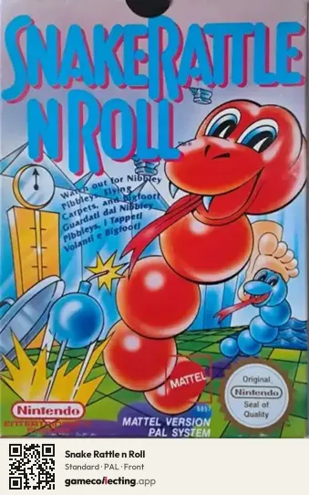 Snake Rattle n Roll Nintendo Entertainment System, PAL box front