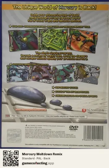 Mercury Meltdown Remix PlayStation 2, PAL box back
