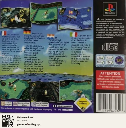Shipwreckers! PlayStation, PAL box back