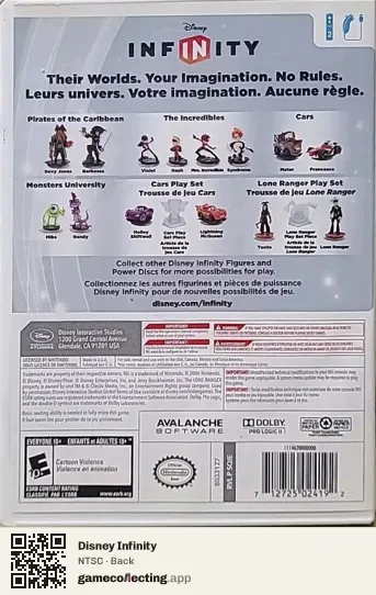 Disney Infinity Nintendo Wii, NTSC box back