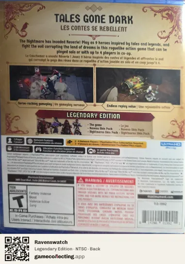 Ravenswatch PlayStation 5, NTSC box back