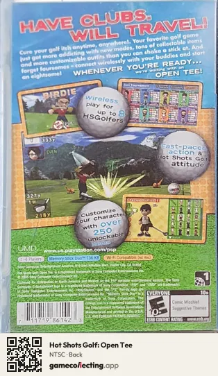 Hot Shots Golf: Open Tee PlayStation Portable, NTSC box back