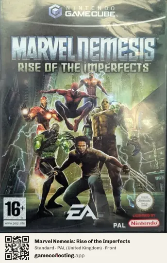 Marvel Nemesis: Rise of the Imperfects Nintendo GameCube, United Kingdom box front