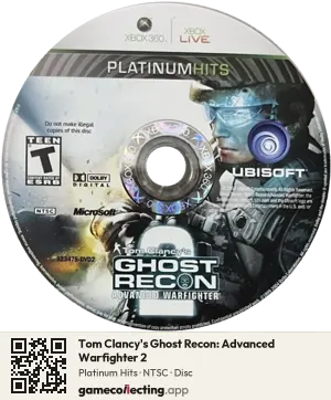Tom Clancy's Ghost Recon: Advanced Warfighter 2 Xbox 360, NTSC disc