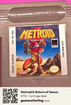 Metroid II: Return of Samus Game Boy, NTSC cartridge label