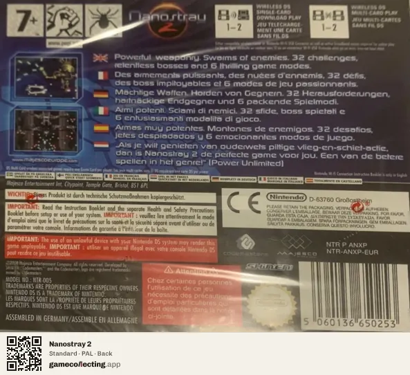 Nanostray 2 Nintendo DS, PAL box back