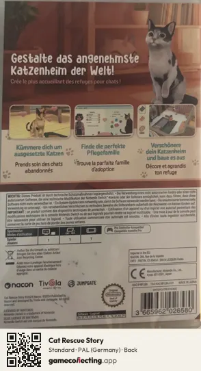Cat Rescue Story Nintendo Switch, Germany box back
