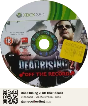 Dead Rising 2: Off the Record Xbox 360, PAL disc