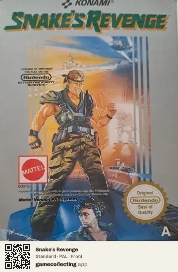 Snake's Revenge Nintendo Entertainment System, PAL box front