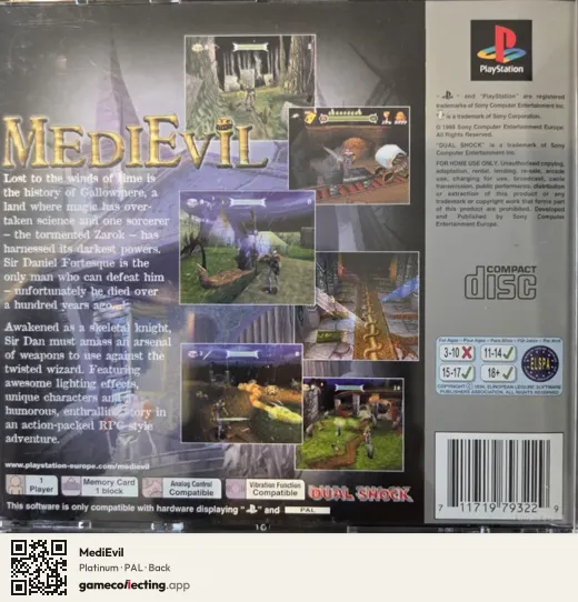 MediEvil PlayStation, PAL box back