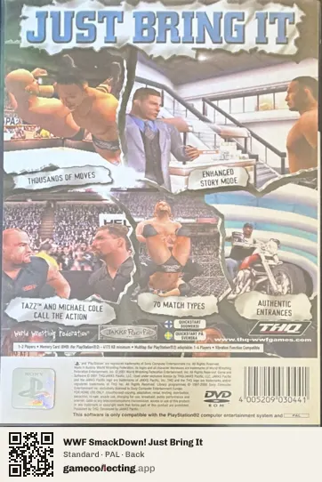 WWF SmackDown! Just Bring It PlayStation 2, PAL box back