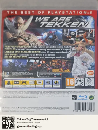 Tekken Tag Tournament 2 PlayStation 3, PAL box back