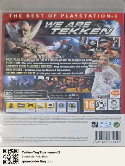 Tekken Tag Tournament 2 PlayStation 3, PAL box back